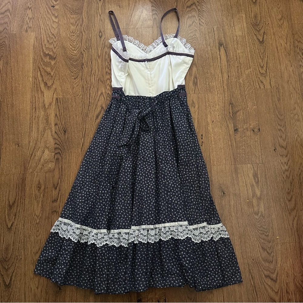 Gunne Sax By Jessica Vintage Label prairie dress sleeveless cotton floral 11 - Picture 7 of 14